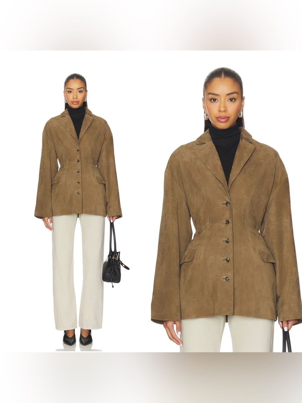 NWT EAVES Salta Suede Jacket in Olive